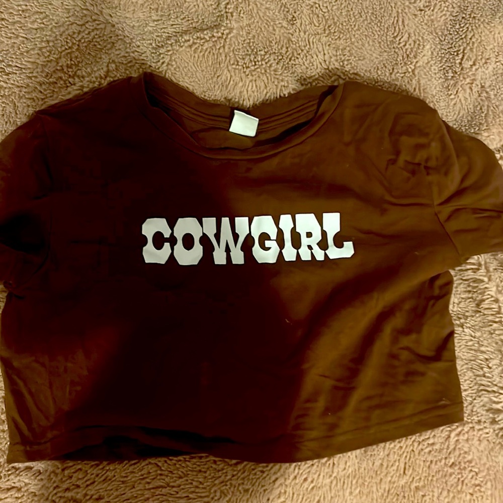 Shein crop topped “cow girl” baby tee